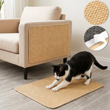 ISLMDOY 2Pack Cat Scratcher Mat, 23.6" x 15.7" Natural Sisal Scratch Pad, Anti-Slip Backing Scratching Pad Furniture Protector for Sofa Couch Carpets