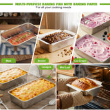 Tayapura 304 Stainless Steel Loaf Pans, 9 x 5 inch Bread Pans, Loaf Pan with Parchment Paper for Brownies Cake, Oven & Dishwasher Safe- Set of 2