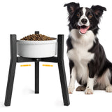 ISLMDOY Dog Bowl Stand for Medium Large Dogs, Adjustable Width Elevated Single Holder 7"-10.6", 11 Inch Tall Raised Dog Food Water Bowls, Bowl Not Included