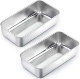 Tayapura 304 Stainless Steel Loaf Pans, 9 x 5 inch Bread Pans, Loaf Pan with Parchment Paper for Brownies Cake, Oven & Dishwasher Safe- Set of 2