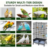 ISLMDOY Bird Cage, 45.6 inch Metal Breeding Bird Cage with Wood Perch, Slide-Out Tray, Water Bottle & Feeder for Parrots, Cockatiels, Lovebirds Birds