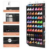 TAYAPURA 20-30 Pairs Over the Door Shoe Organizer with Side Mesh Pockets, 10‑Tier Hanging Closet Storage, Breathable Reinforced Shoe Rack for Sneakers, Boots, Large‑Size Shoes & Daily Essentials