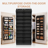 TAYAPURA 20-30 Pairs Over the Door Shoe Organizer with Side Mesh Pockets, 10‑Tier Hanging Closet Storage, Breathable Reinforced Shoe Rack for Sneakers, Boots, Large‑Size Shoes & Daily Essentials