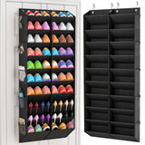 TAYAPURA 20-30 Pairs Over the Door Shoe Organizer with Side Mesh Pockets, 10‑Tier Hanging Closet Storage, Breathable Reinforced Shoe Rack for Sneakers, Boots, Large‑Size Shoes & Daily Essentials