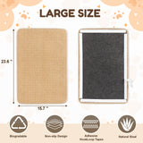 ISLMDOY 2Pack Cat Scratcher Mat, 23.6" x 15.7" Natural Sisal Scratch Pad, Anti-Slip Backing Scratching Pad Furniture Protector for Sofa Couch Carpets