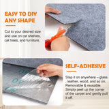 Tayapura Cat Scratching Mat, Self-Adhesive Trimmable Furniture Protector for Sofa, Wall, Door, Cat Tree, Leather & Wood, 78.7 x 15.8 Inch, Grey