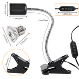 Tayapura Reptile Heat Lamp with Clamp, UVA UVB Turtle Basking Light, Timer & Dimming, 360° Rotatable for Bearded Dragon/Lizard/Snake/Amphibians, 2 Bulbs 50W