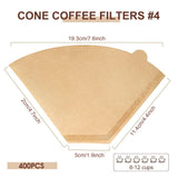 TAYAPURA 400 Count Coffee Filters #4, Unbleached Disposable Cone Filter Papers 8-12 Cup for Drip & Pour Over Coffee Makers, 4 Separate Storage Boxes