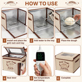 TAYAPURA Folding Bread Proofing Box with 68-131°F Temperature Control & 99H Timer, Dough Proofer with 3-Sided Heating, Metal Rack, Sourdough Proofing Box for Bread Baking, Pizza Dough, Yogurt