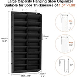 TAYAPURA 20-30 Pairs Over the Door Shoe Organizer with Side Mesh Pockets, 10‑Tier Hanging Closet Storage, Breathable Reinforced Shoe Rack for Sneakers, Boots, Large‑Size Shoes & Daily Essentials