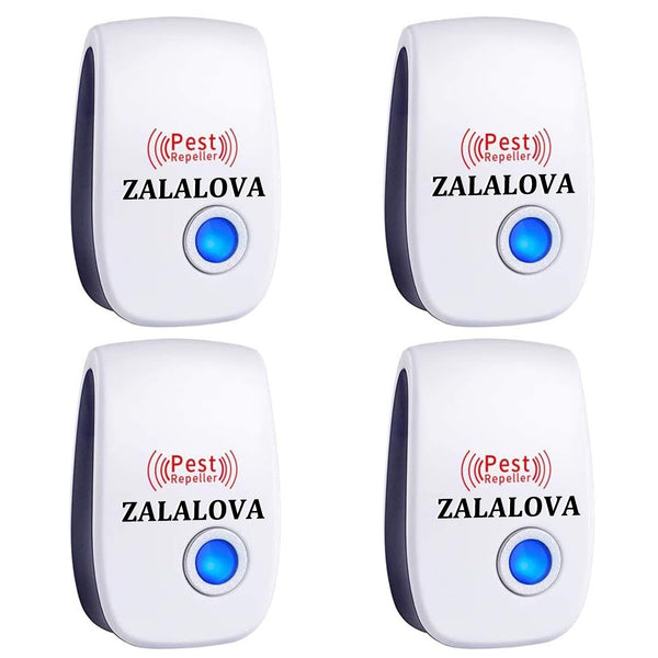 ZALALOVA Ultrasonic Pest Repeller 4 Packs, Electronic Plug in Sonic Repellent pest Control for Bugs Insects Roaches Mice Spiders Rodents Mosquitoes