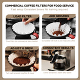 TAYAPURA Large 12-Cup Commercial Coffee Filters, 9.6" x 4" Basket Fit, 500 Count, Tall Walls No Ground Overflow for Commercial, Home Brewers