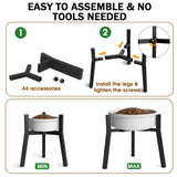 ISLMDOY Dog Bowl Stand for Medium Large Dogs, Adjustable Width Elevated Single Holder 7"-10.6", 11 Inch Tall Raised Dog Food Water Bowls, Bowl Not Included