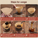TAYAPURA 400 Count Coffee Filters #4, Unbleached Disposable Cone Filter Papers 8-12 Cup for Drip & Pour Over Coffee Makers, 4 Separate Storage Boxes