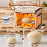 TAYAPURA Folding Bread Proofing Box with 68-131°F Temperature Control & 99H Timer, Dough Proofer with 3-Sided Heating, Metal Rack, Sourdough Proofing Box for Bread Baking, Pizza Dough, Yogurt