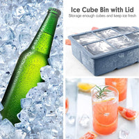 ZALALOVA Ice Cube Tray for Whiskey, Square Ice Cube Maker for Cocktail - 3Pack Silicone Old Fashioned Ice Cube Trays