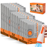 TAYAPURA 15 Pack Travel Vacuum Storage Bags with Rechargeable Cordless Pump, Vacuum Seal Bags in 3 Combo Sizes, Carry-On Space Saver See Contents Easily for Travel & Home Use
