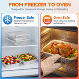 TAYAPURA 9x13 Aluminum Foil Pans with Lids, 15 Pack Extra Heavy Duty Disposable Half Size Deep Foil Pans, Baking Pans for Lasagna, Roasting, Meal Prep, Food Storage, Catering & Parties