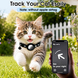 Tayapura Breakaway AirTag Cat Collar, Reflective Adjustable Lightweight Strap with Bell and Holder, Black Purple Blue for Cats Kittens, AirTag Not Included