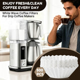 TAYAPURA Large 12-Cup Commercial Coffee Filters, 9.6" x 4" Basket Fit, 500 Count, Tall Walls No Ground Overflow for Commercial, Home Brewers