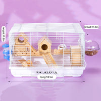 ZALALOVA Pet Hamster Cage, Hamster Travel Cage Portable Mouse Cage with Running Exercise Wheels, Water Bottle and Food Dish for Hamster Mouse Rat and Other Small Animals