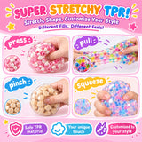 TAYAPURA DIY Stress Ball Making Kit, 12Pcs Stress Ball Making Kit Includes TPR Squishy Ball Skins, Fillers, Air Pump & Expander Tool for Adult DIY Crafts