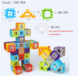 PETUOL Stem Building Blocks Toys 210 Pcs for Kids Girls Boys  Building Games Deluxe Interlocking Construction Learning Educational Block Sets Imagination, Inspirational, Recreational Toy Kids Age 4-8 (Multicolor)