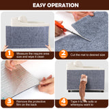 Tayapura Cat Scratching Mat, Self-Adhesive Trimmable Furniture Protector for Sofa, Wall, Door, Cat Tree, Leather & Wood, 78.7 x 15.8 Inch, Grey