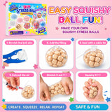 TAYAPURA DIY Stress Ball Making Kit, 12Pcs Stress Ball Making Kit Includes TPR Squishy Ball Skins, Fillers, Air Pump & Expander Tool for Adult DIY Crafts
