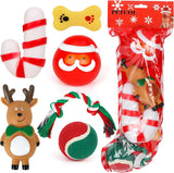 PETUOL Christmas Dog Stocking Toys, 6PCS Xmas Dog Toy Set with Squeaky Toys