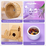 ZALALOVA Pet Hamster Cage, Hamster Travel Cage Portable Mouse Cage with Running Exercise Wheels, Water Bottle and Food Dish for Hamster Mouse Rat and Other Small Animals