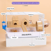 ZALALOVA Pet Hamster Cage, Hamster Travel Cage Portable Mouse Cage with Running Exercise Wheels, Water Bottle and Food Dish for Hamster Mouse Rat and Other Small Animals