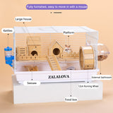 ZALALOVA Pet Hamster Cage, Hamster Travel Cage Portable Mouse Cage with Running Exercise Wheels, Water Bottle and Food Dish for Hamster Mouse Rat and Other Small Animals