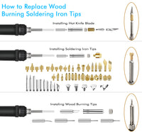 Wood Burning Kit, 110 Pieces Wood Burning Tool with Adjustable Temperature 200~420°C, Professional Pyrography Pen for Embossing Carving Soldering