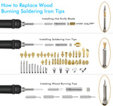 Wood Burning Kit, 110 Pieces Wood Burning Tool with Adjustable Temperature 200~420°C, Professional Pyrography Pen for Embossing Carving Soldering